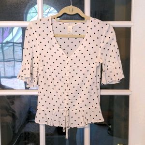 H&M Polka Dot Ruffled Top!